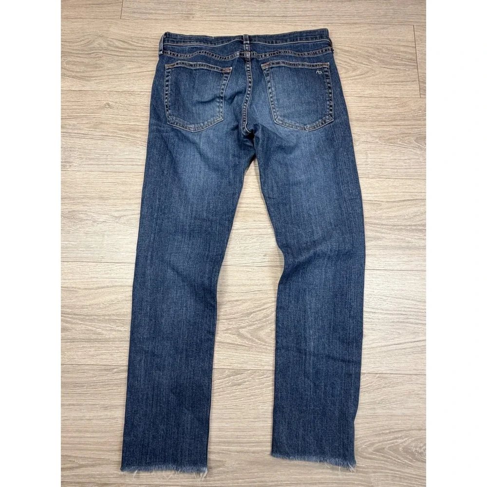 Rag & Bone Dre Capri Jeans 25 DIA Medium‎ Wash Distressed Raw Hem W2592K510DIA